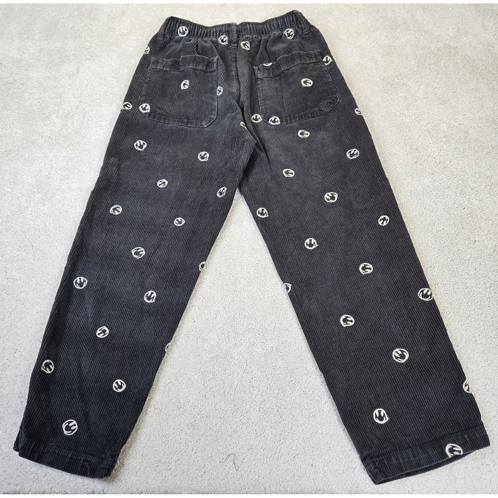 Urban Outfitters Men's Black Corduroy Smiley Face Tie Waist Pants Sz S Whimsical - Picture 7 of 9